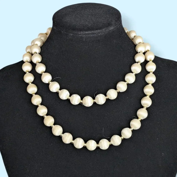 Vintage Silk Wrapped Beaded Necklace - Picture 3 of 5